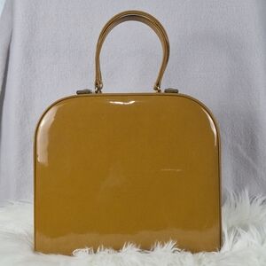 Elizabeth Arden Brown Patent Leather Bag with Keys – Rare 1950s Vintage
